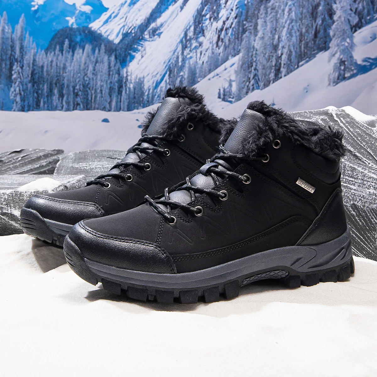 Classic brand winter warm men's hiking shoes, designer style, large size, top quality hiking and outdoor shoes.