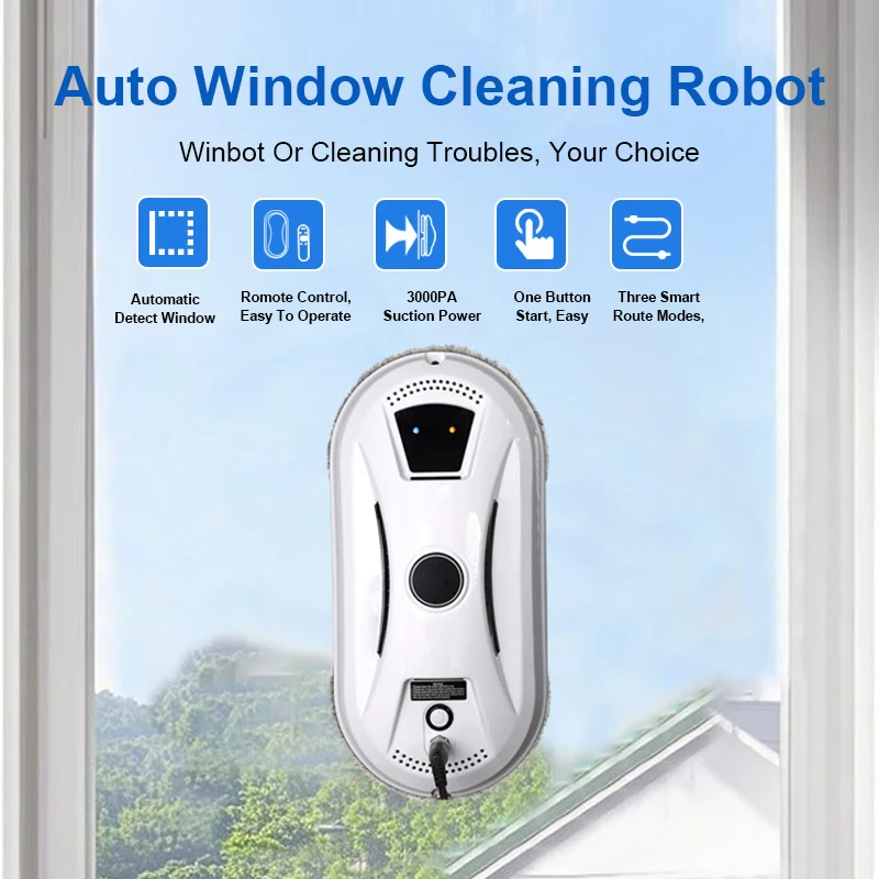 نافذة منزلية أوتوماتيكية لتنظيف رذاذ الماء جهاز آلي لتنظيف الأتربة وجهاز التحكم عن بعد ممسحة نافذة كهربائية ممسحة زجاجية منزلية #1