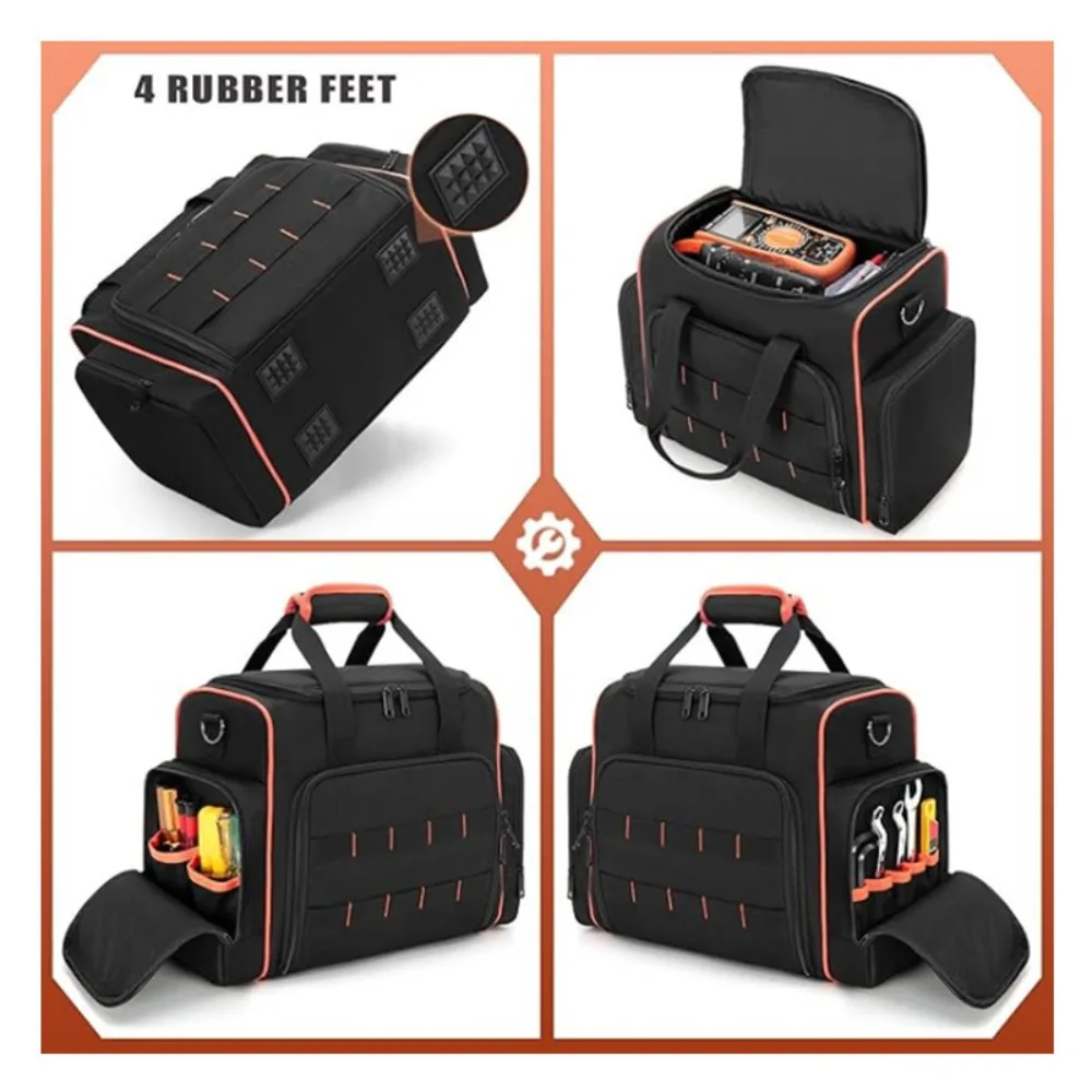 Spot New Wear-Resistant Oblique Span Oxford Cloth Multi-Layer Electrical Toolkit Hardware Storage Bag Shoulder Portable Toolkit