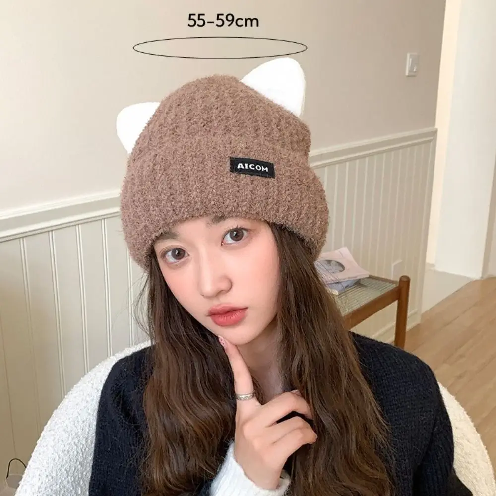 جديد آذان القط أفخم محبوك قبعة إلكتروني التصحيح الدفء الشتاء قبعة يندبروف قبعة قبعة الخريف