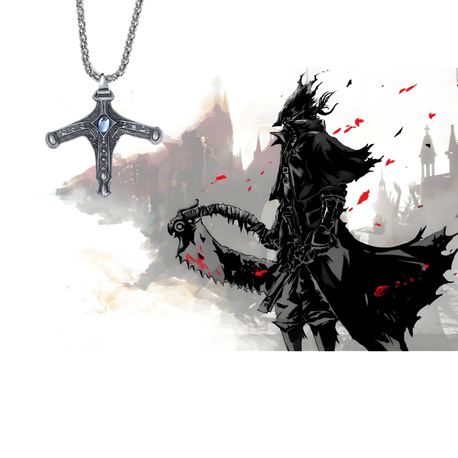 Juego de rol Bloodborne Sword Hunter insignia COLLAR COLGANTE joyería accesorios de ropa adecuados para hombres y mujeres