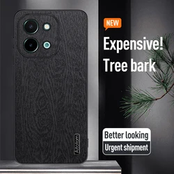 For Vivo S19 S18 S17 S16 S15 S12 S10 S9 Pro E 5G Phone Case, Business High-end Tree Grain Leather Texture Silicone Cover