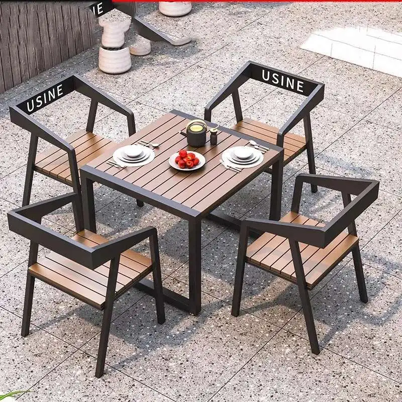 

Modern Dining Outdoor Tables Garden Luxury Lounge Minimalist Outdoor Tables Armchair Backyard Jardin Mobiliario Furniture
