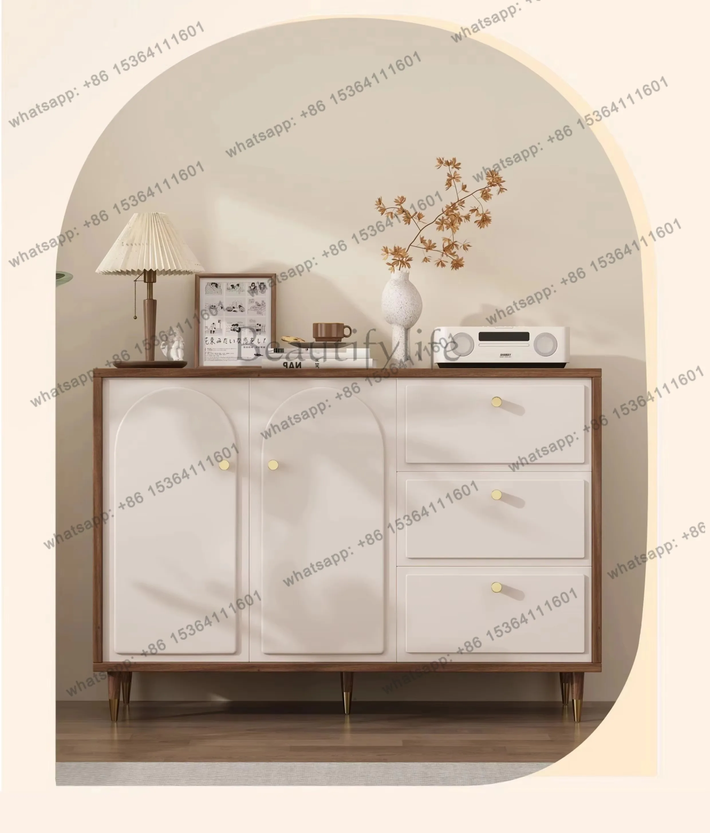 YJ Organizers Wooden Storage Cabinet Luxury Beauty Modern Drawers Living Room Cabinets Multiple Purpose Ropero Armable Furniture
