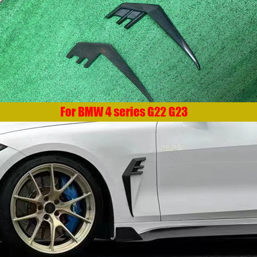 

For BMW 4 series G22 G23 2021+ Carbon Fiber Wind knife Auto Fender Side Air Vent Outlet Cover Trim Fit Car Accessories