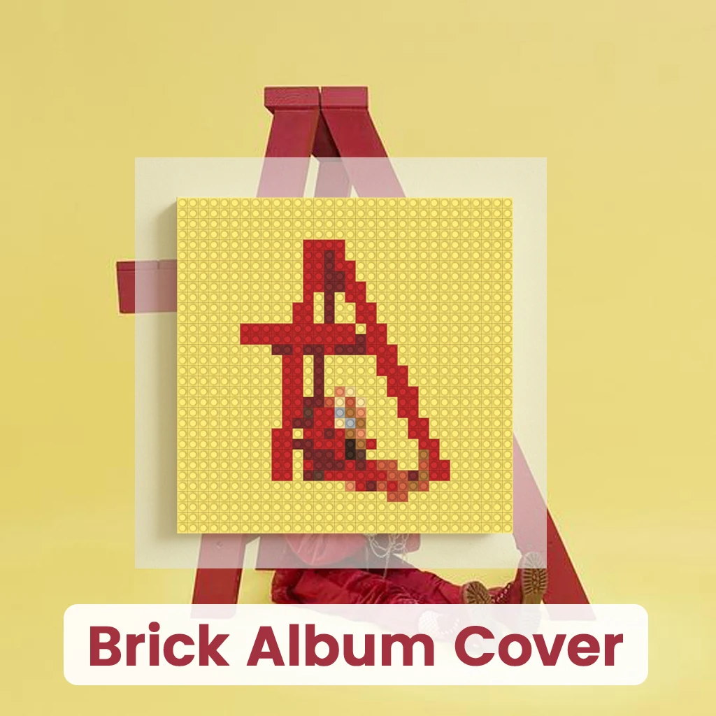 

Billie Eilish Album Cover Poster Building Blocks Pixel Art Mosaic Brick Painting Wall Home Living Room Bedroom Decoration Gift