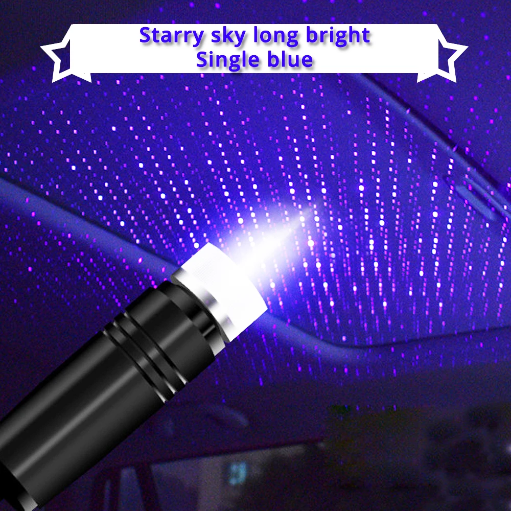 1X Car USB Led Star Ceiling Night Lamp Laser Projection Decorative Led Atmosphere Roof Full Of Stars Dome Room Home Car Styling