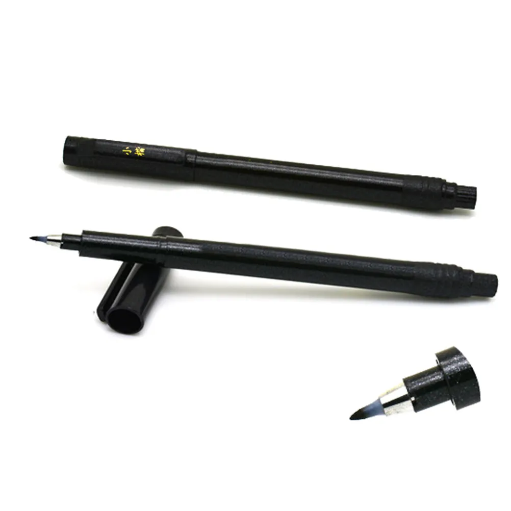4Pcs Calligraphy Brush Pen Set Chinese Japanese Writing Art Drawing Watercolor Lettering Tools Nylon Tip Wood Handle