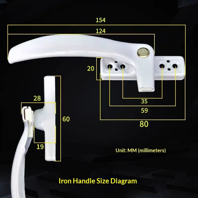 Old-Fashioned Plastic Steel Window Single Point Handle External Opening Door And Window Lock Internal Use For Home Security
