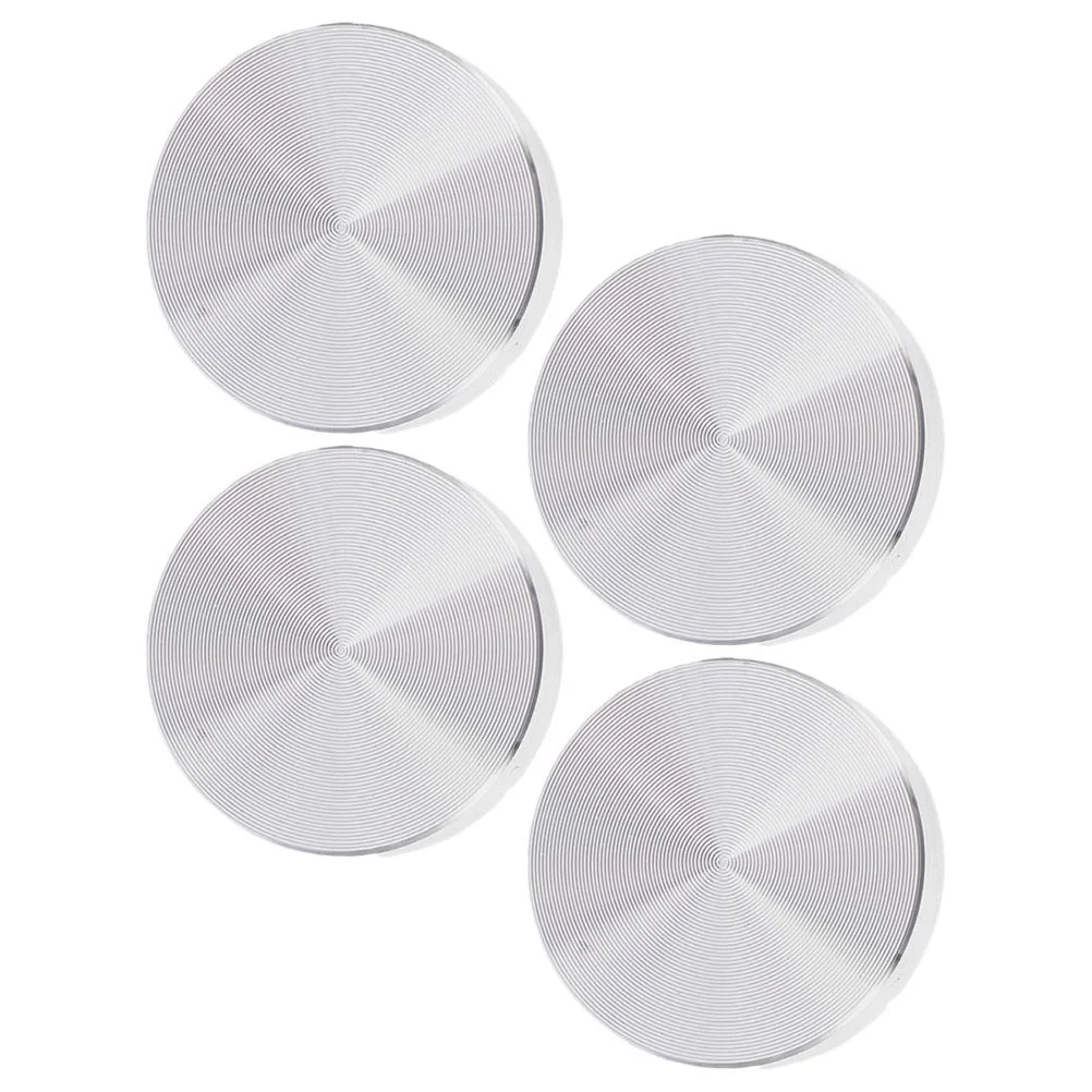 4 Pcs Tabletop Round Solid Aluminum Cake Base for Glass Dining Alloy Circle Disc Adapter