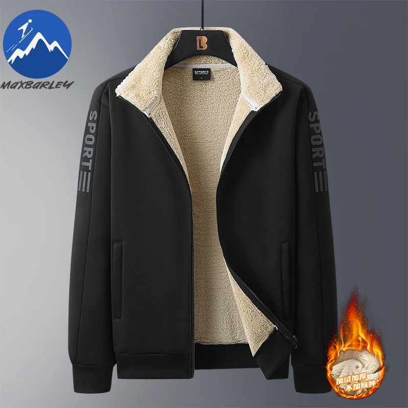 Maxbarley Winter Men Sets 2025 New Fashion Plus Fleece Thickened Warm Jacket+pants Sportwear Suit 2-piece Man Casual Tracksuits