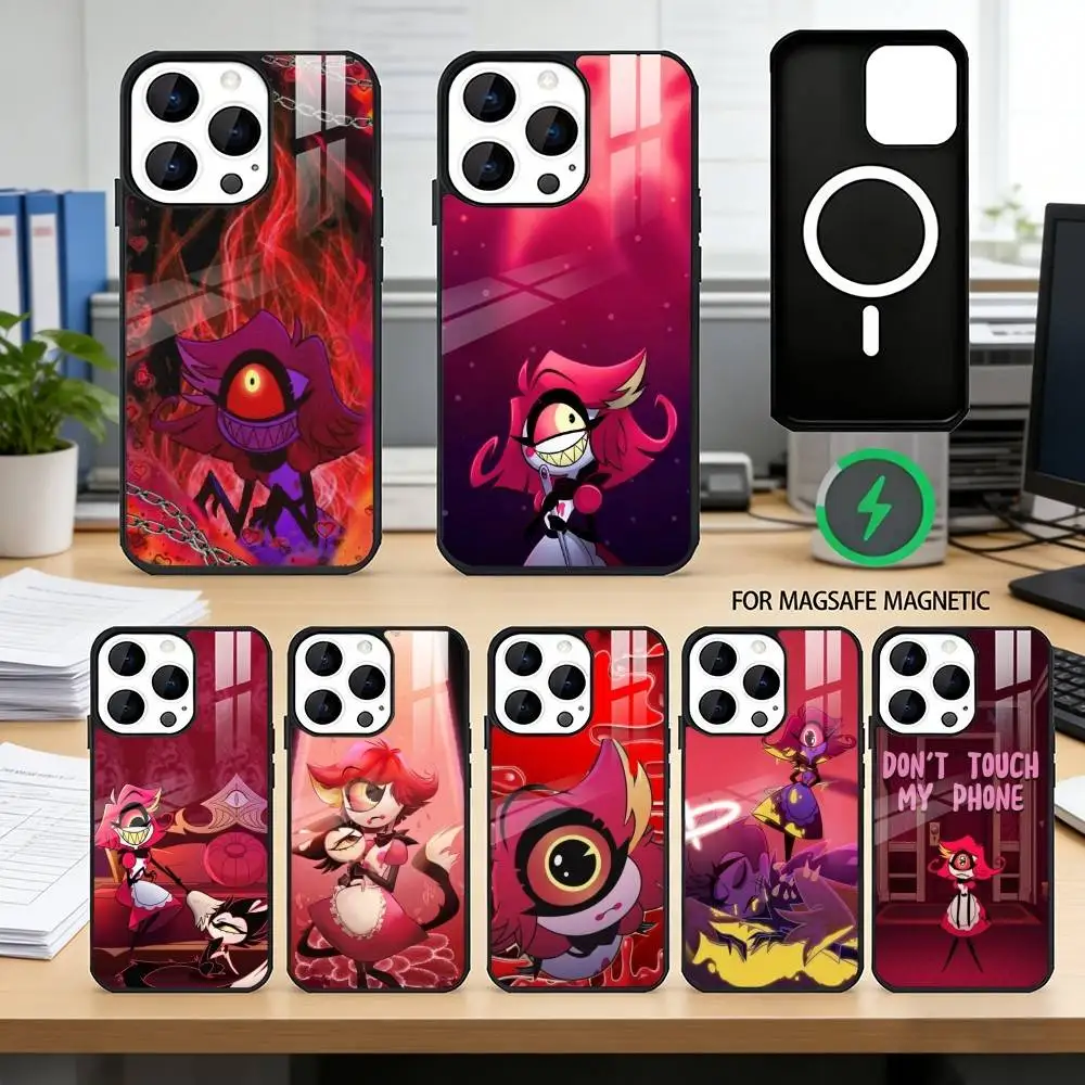 

H-Hazbin Hotel N-Niffty Phone Case For iPhone17,16,15,14,13,12,11 Plus,Pro Magnetic with Magsafe Wireless Charging