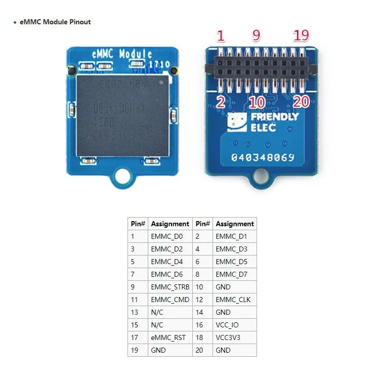 Open+Pi 8/16/32/64GB eMMC Module & MicroSD adapter for the NanoPi & NanoPC Demo board series