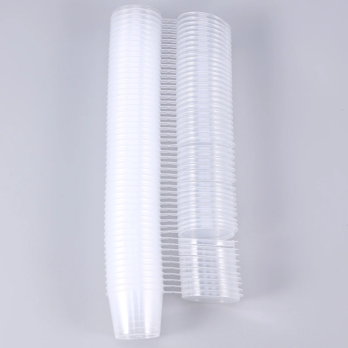 

50pcs Clear Disposable Cups with Flat Lids for Jelly Yogurt Sauce Portion Boxes Anti Leak Food Grade Plastic Storage Containers