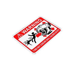 12*9cm Warning Turbo May Consume Small Children or Pet Alarm Sticker Funny Reflective Vinyl Car-Styling Decals for Car
