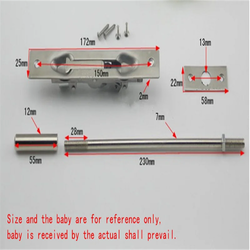 Anti-theft door central control bolt hidden bolt up and down multi-stage extended double open invisible stainless steel neutron