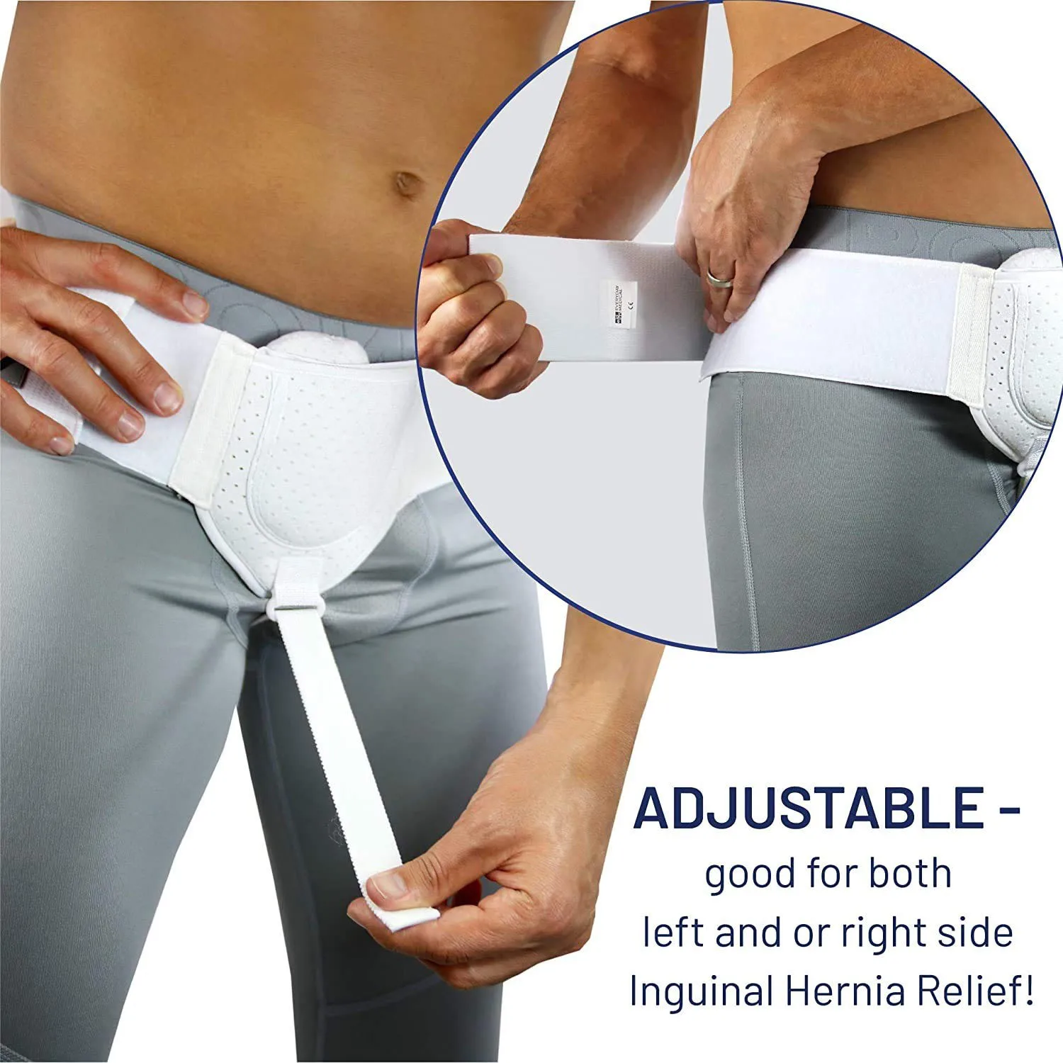 Protector de Hernia ajustable para hombres, cinturón de Hernia Inguinal, lado izquierdo o derecho, poscirugía, braguero de soporte, ingle, correa de