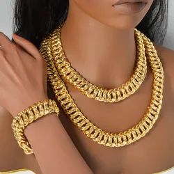 Classic Fried Dough Twists Necklace Bracelet Hip Hop Punk Luxury Copper Jewelry Set Men Women Street Fashion Jewelry Set Gift