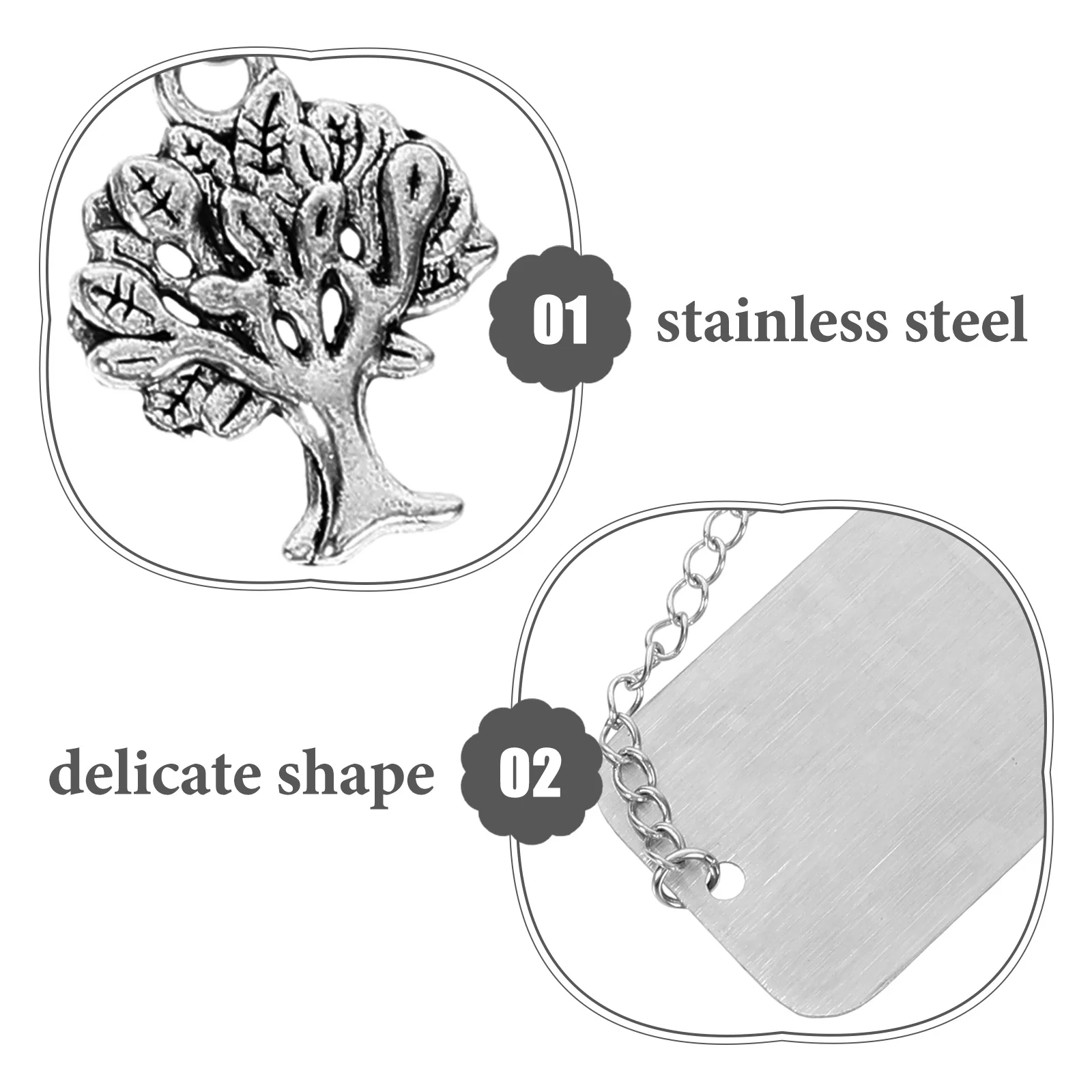 2pcs Stainless Steel Tree Of Life Pendant Bookmark Metal Page Marker For Book Lovers Gift For Teachers Students Teens Decorative