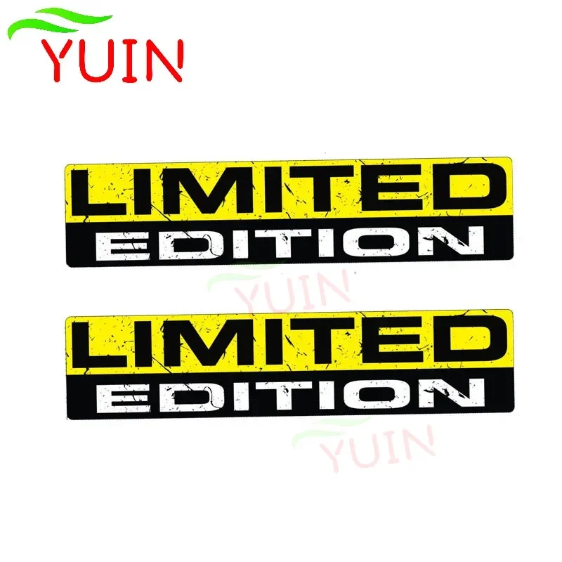 

YUIN 2 X 15*3cm LIMITED EDITION Funny Car Sticker Decals Personalized PVC Body Decoration Motorcycle Auto Parts Waterproof Decal