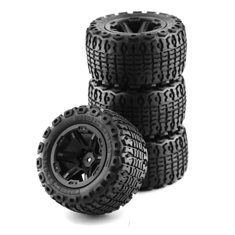 1:16 E-REVO Summit Ruota di Plastica Pneumatico di Gomma Pneumatico Universale Per 1/12 1/14 1/16 RC Monster Truck Kyosho HSP WLtoys