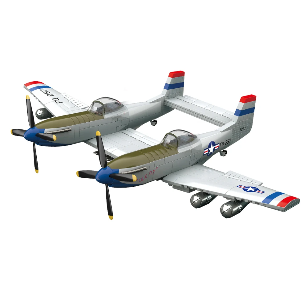 حار اللبنات العسكرية F-82 التوأم موستانج كتل الطائرات سلاح القوات الجوية الأمريكية مقاعدين مقاتلة WW2 نموذج طائرة الطوب