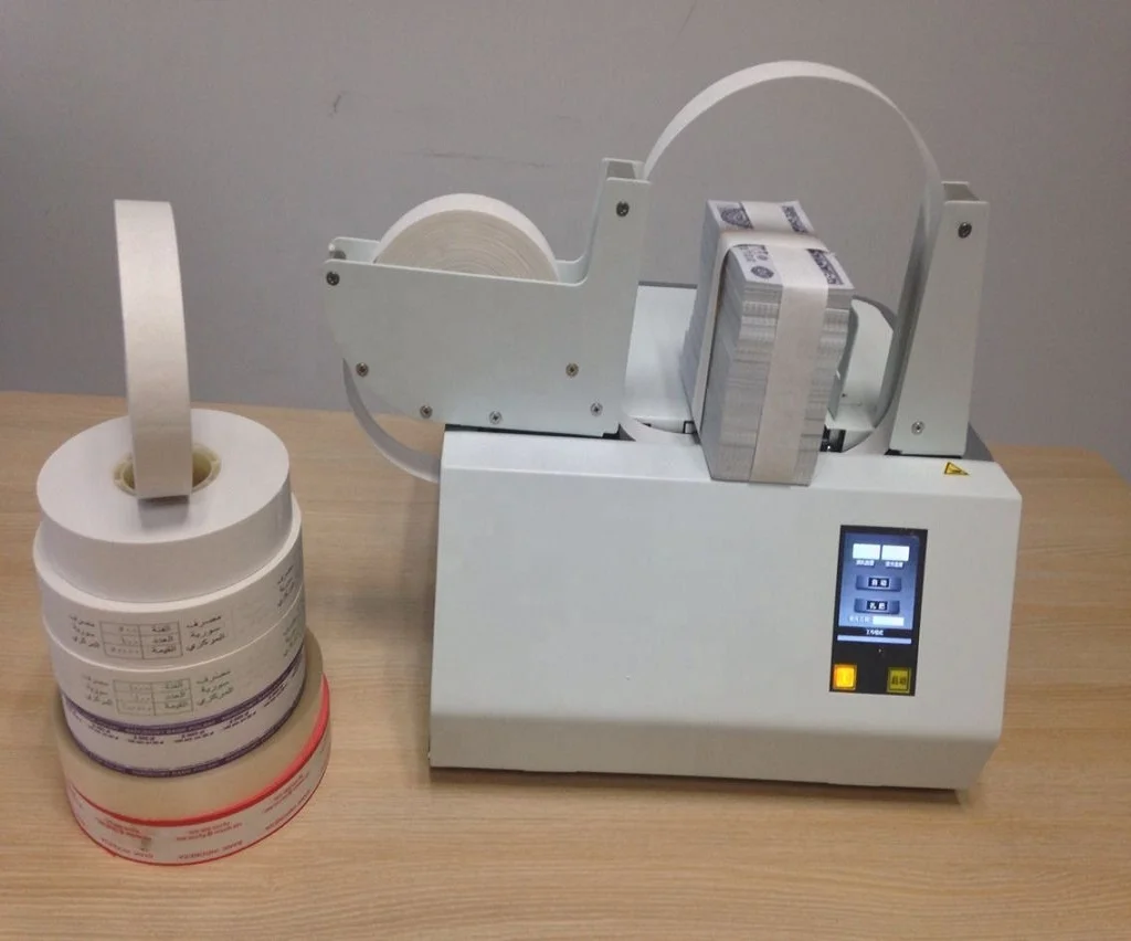 Tape Roll Automatic Banknote Strapping MachineDesktop Small Banding Machine 20mm Width Paper and Opp