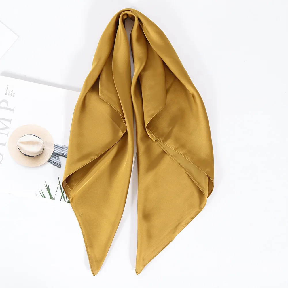 Fashiob Kerchief Lụa Satin Tóc Khăn Chắc Chắn Màu Sắc Nhỏ Khăn Choàng Cổ Thời Trang Tóc Scarfs Nữ 70Cm Túi Vuông Khăn Quàng Cổ Cho nữ