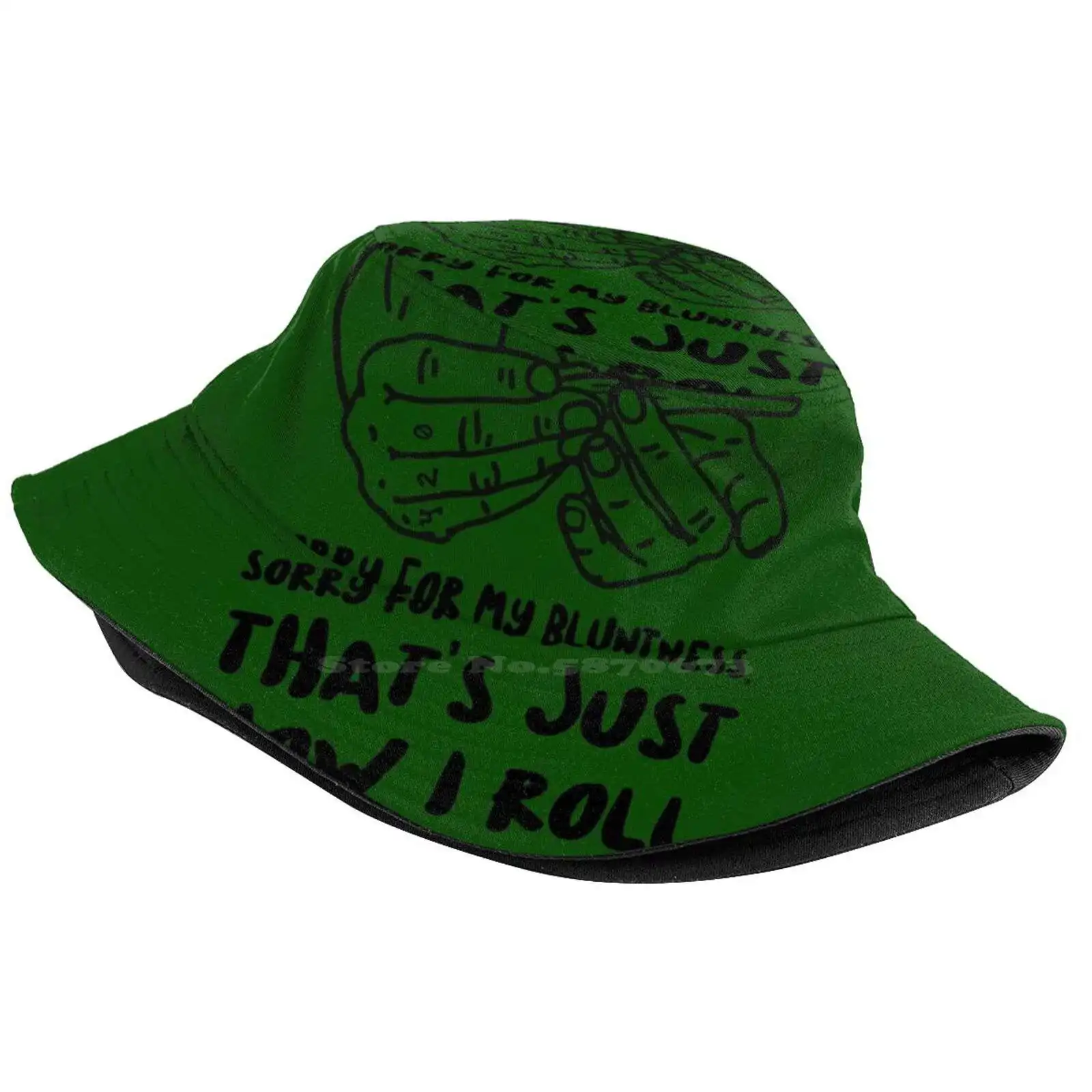 Sorry For My Bluntness, That'S Just How I Roll Sun Cap Fisherman Hat Bucket Hats Weed 420 Thc Joint Ganja Pot Smoke Stoner