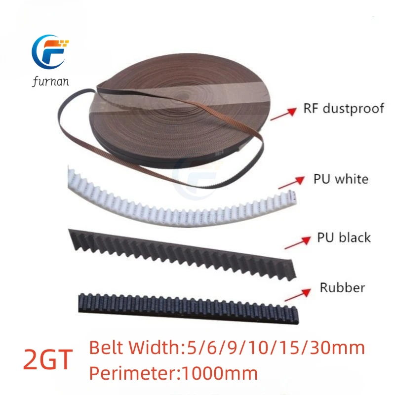 Voron 3D Printer 2GT GT2 Open Synchronous Timing Belt Width 5mm 6mm 9mm10mm 15mm 30mm Rubber Samll Backlash Transmission belt