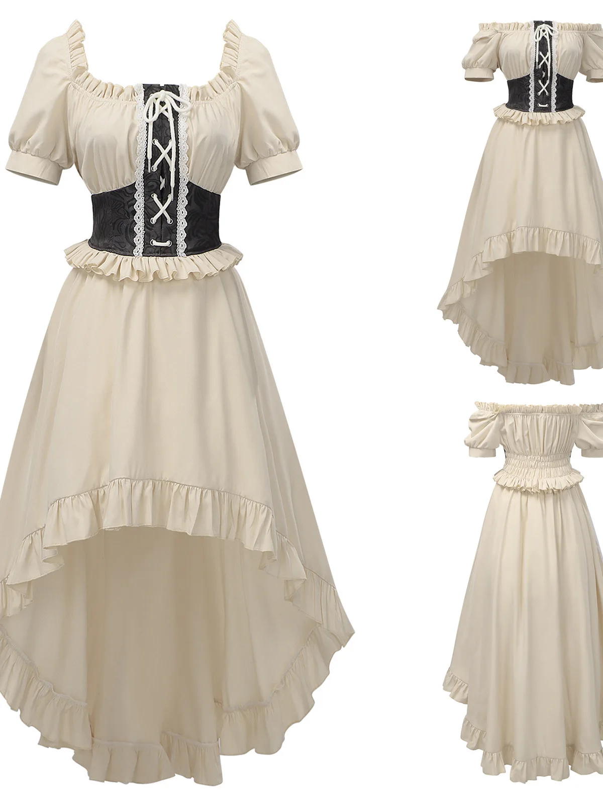 

Хэллоуин, чистый цвет, повседневная плиссированная юбка на одно плечо, женский сценический костюм, традиционный китайский этнический костюм