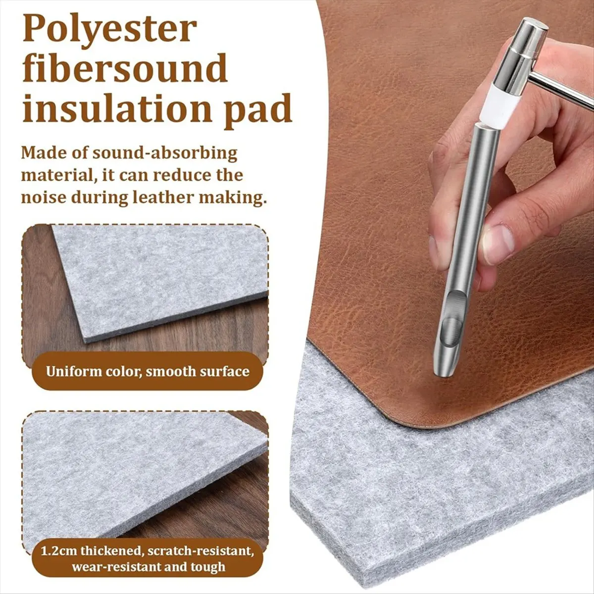 Top Sale 4 PCS Leather Craft Punch Pad Hole Punching Chisel Mat and Sound Absorbing Pad and A4 Self Healing Cutting Mat for DIY