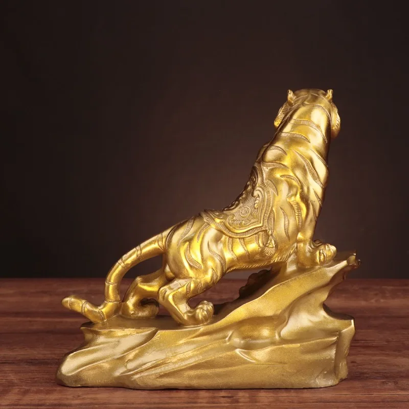 Copper : Roaring In The Mountains Rivers - Metal Craft Ornament For Home And Office - Mountain Tiger