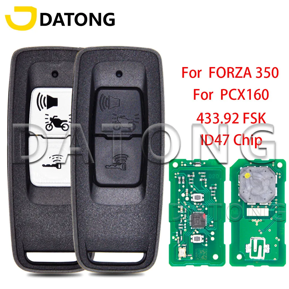 

Datong World Motorcycle Remote Control Key For Honda PCX160 FORZA NSS350 2021-2023 ID47 Chip 433.92FSK Replacement Smart Key