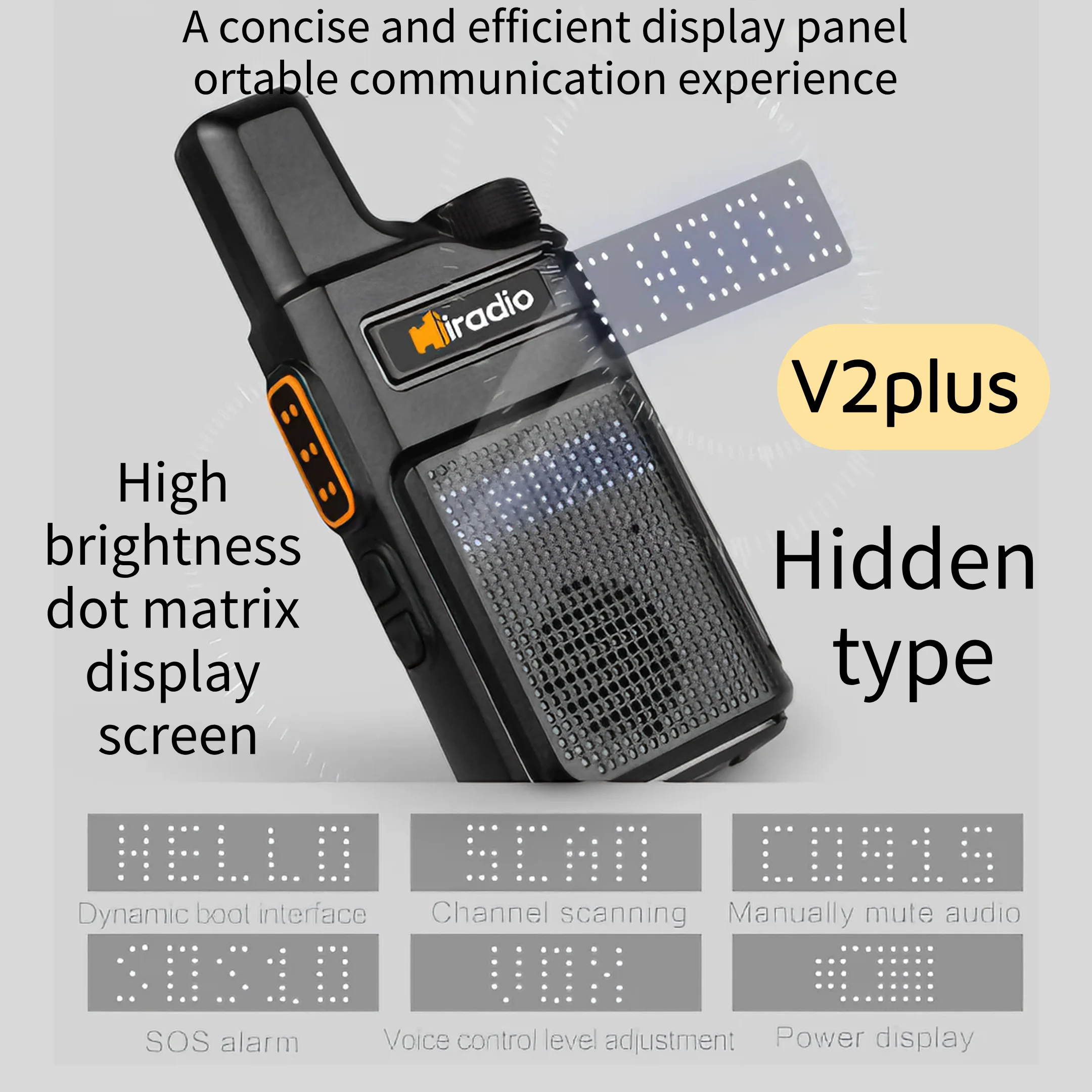 2 個ミニ Iradio V2PLUS トランシーバーサイズポータブルハンドヘルドラジオワイヤレスセット双方向ラジオ局 Comunicador トランシーバー