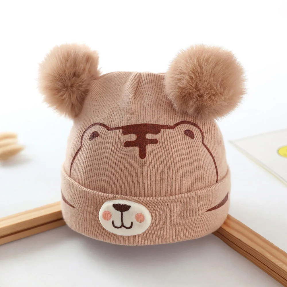 Baby Little Tigers Knitted Hats High Quality Winter Warm Boys Girls Wool Infants Caps Newborn Toddler 0-18 Month