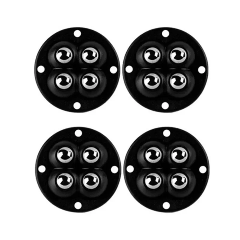New 4Pcs Self Adhesive Type Mute Ball Universal Wheel 100Kg 4 Beads Furniture Casters Wheels Stainless Steel Wheel 360° Rotation