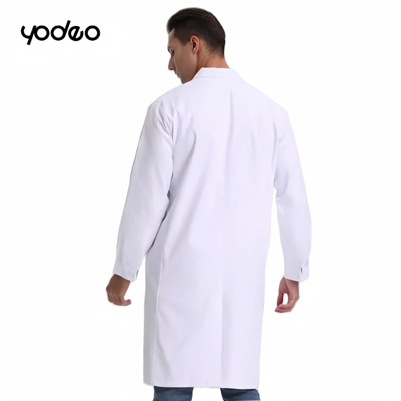 Fleece lined workwea long sleeve men women autumn winter physician clothing lab coat button medical doctor blouse warm coat