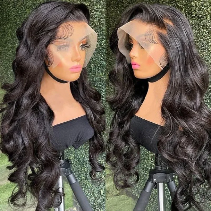 30 32 Inch Body Wave 360 Full Lace Wig Human Hair Pre Plucked Bling Hair 13x4 13x6 HD Transparent Lace Front Wigs for Women