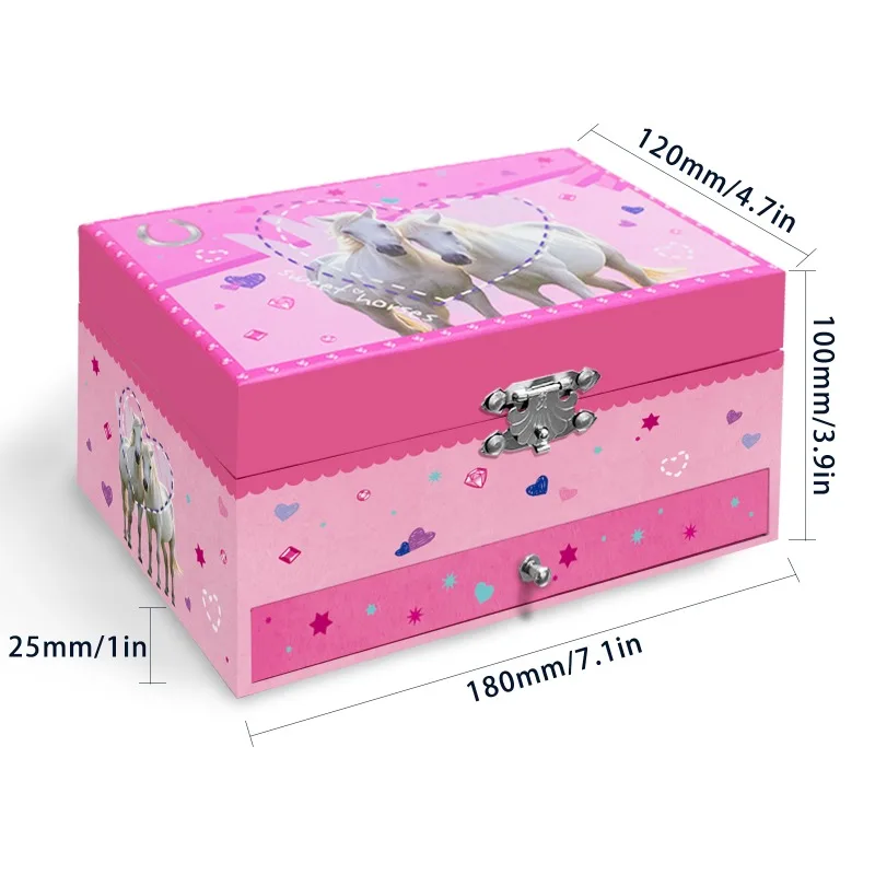Hot-selling paper jewelry music box, hand-cranked custom girl music box