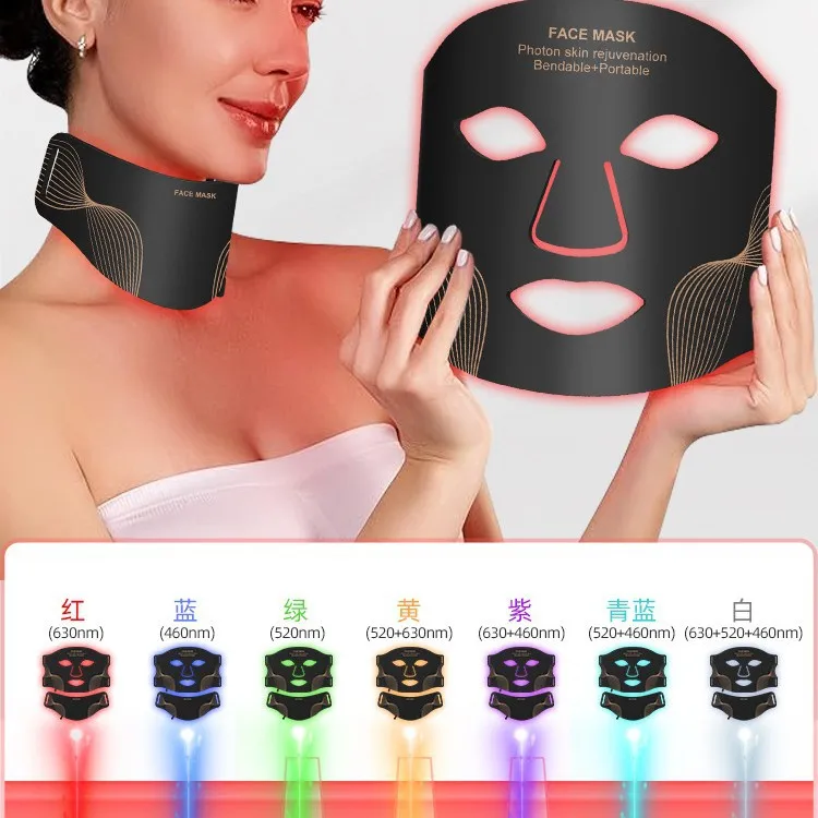 silicone-led-mask-face-with-neck-7-colors-led-photon-red-light-infrared-therapy-flexible-facial-mask-repair-skin-wireless-use