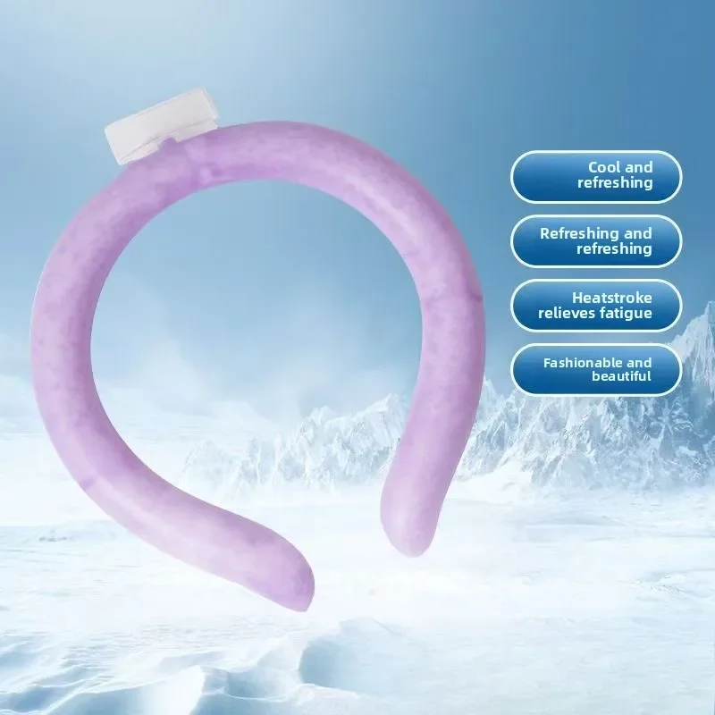1 Pcs Cooling Neck Wraps, Reusable Ice Neck Cooler Wearable Neck Cooling Tube Neck Cooling Ring Hands Free Gel for Hot Weather