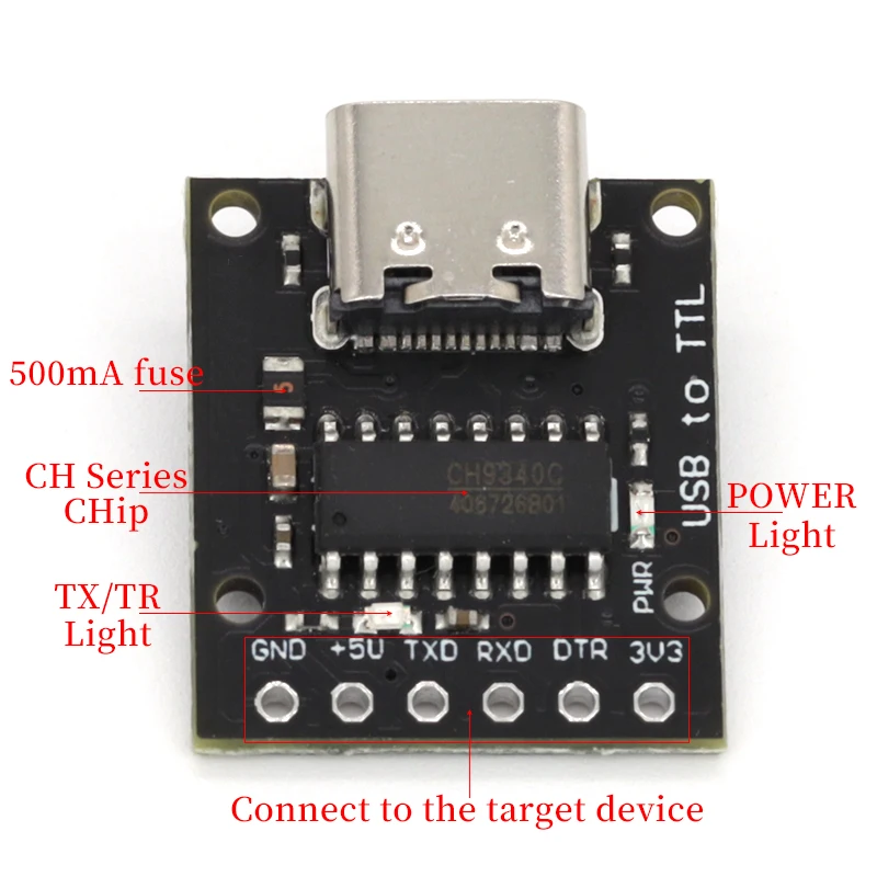 CH340E USB to TTL Serial Converter,5V/3.3V Alternative CH340G Module For Arduino Pro mini downloader replaces CH340C CH9340