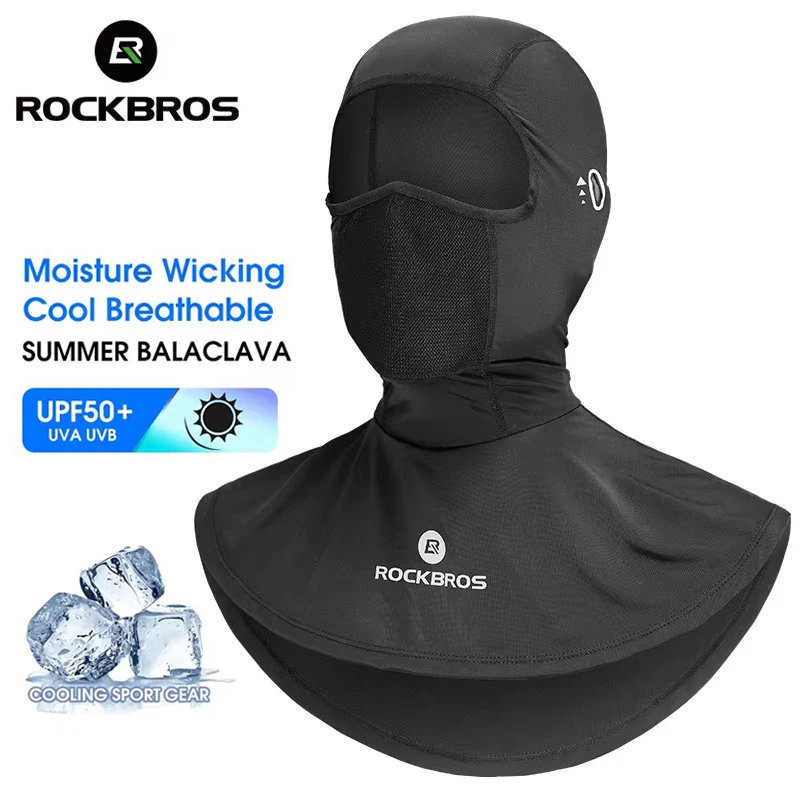 

ROCKBROS Summer Balaclava Men Women Cycling Full Face Mask Scarf Shawl Ice Silk Cool Bicycle Mask Bike Helmet Lining Neck Cover