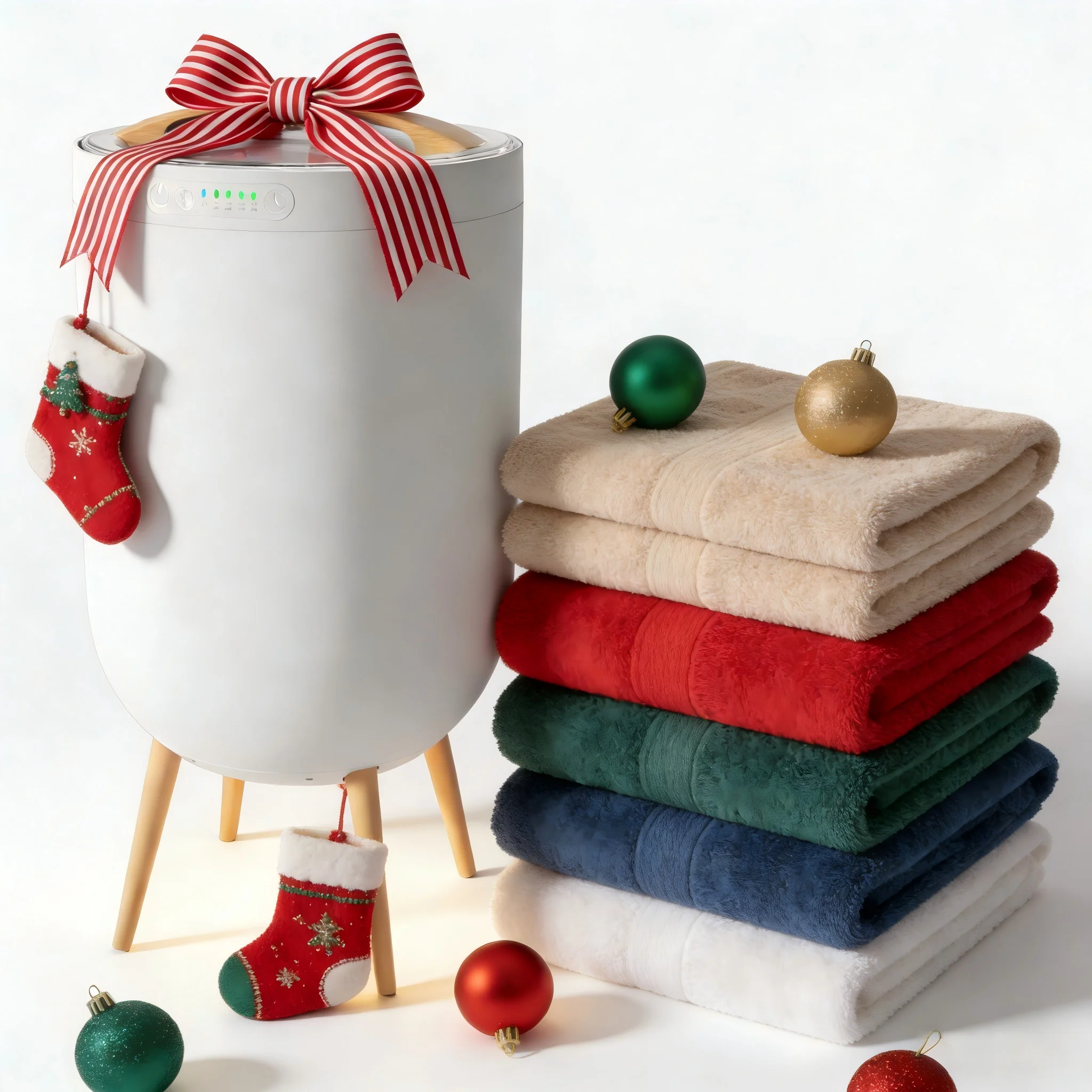 Spa-Grade Towel Warmer Bucket Bluetooth Speaker + LED Ambient Light Hot Towel Bucket Family Friend Gift