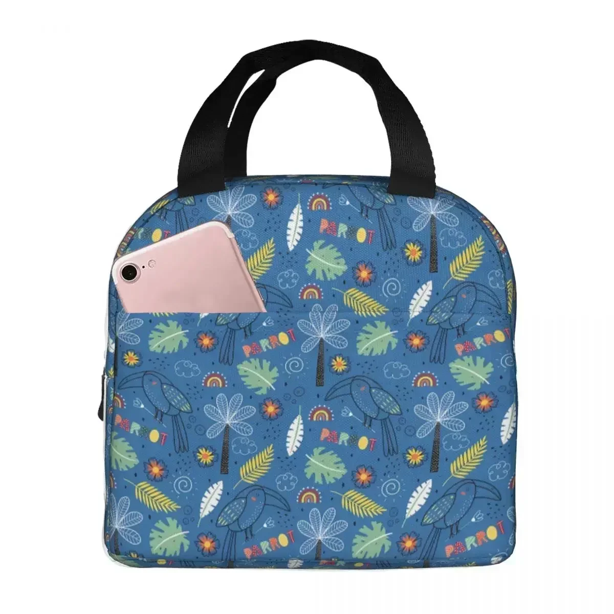 

Safari Parrot Kids Animal Pattern Cooler Lunch Box Pet Bird Mountaineering Thermal Insulation Portable Bag