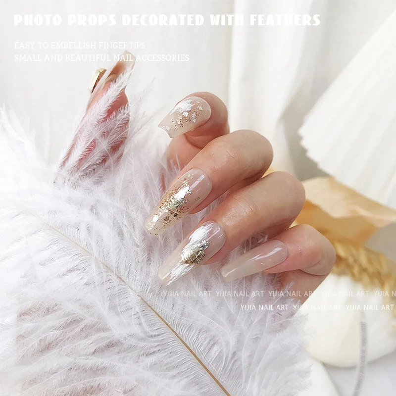 White Feather Photography Accessories Photo Backdrop DIY Ornament Mini Ornament Nail Art Enhancement Photography Prop Decoration