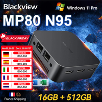 Blackview Mini PC MP80 Desktop Computer Intel Alder Lake N95 WiFi 2.4/5G USB 3.0 16GB DDR 512GB SSD 4K HD Windows 11 Pro