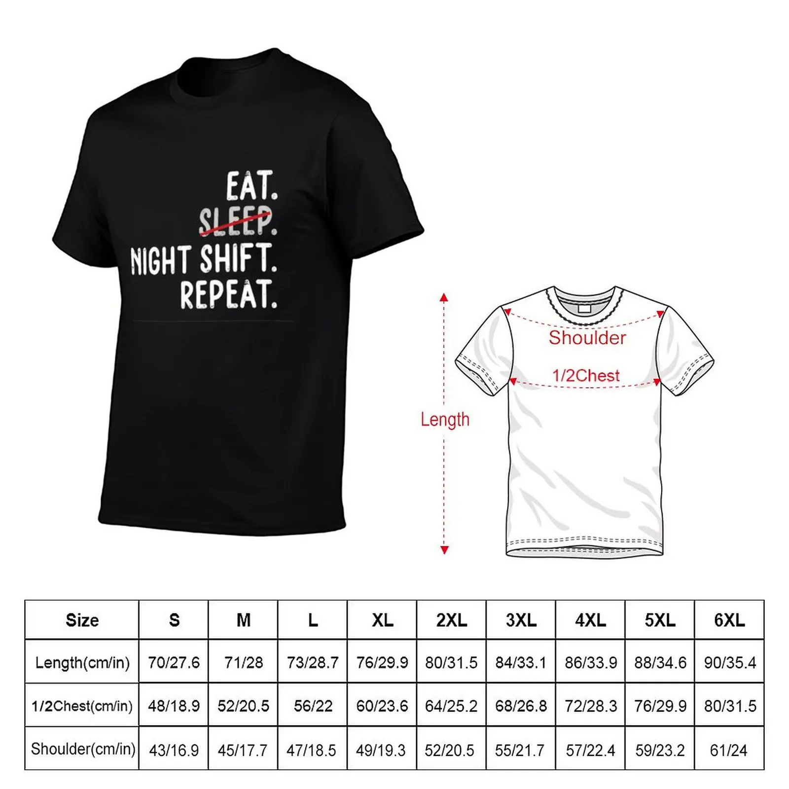 Eat Sleep Night Shift Repeat T-Shirt Holiday Lightweight T-Shirt