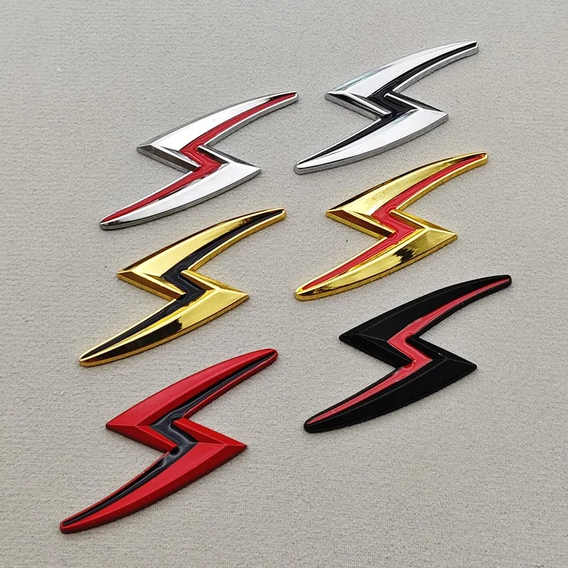 3D Metal Car Sticker Logo S Lightning Badge Fender Side Rear Trunk Emblem Decals Car Universal Accessories